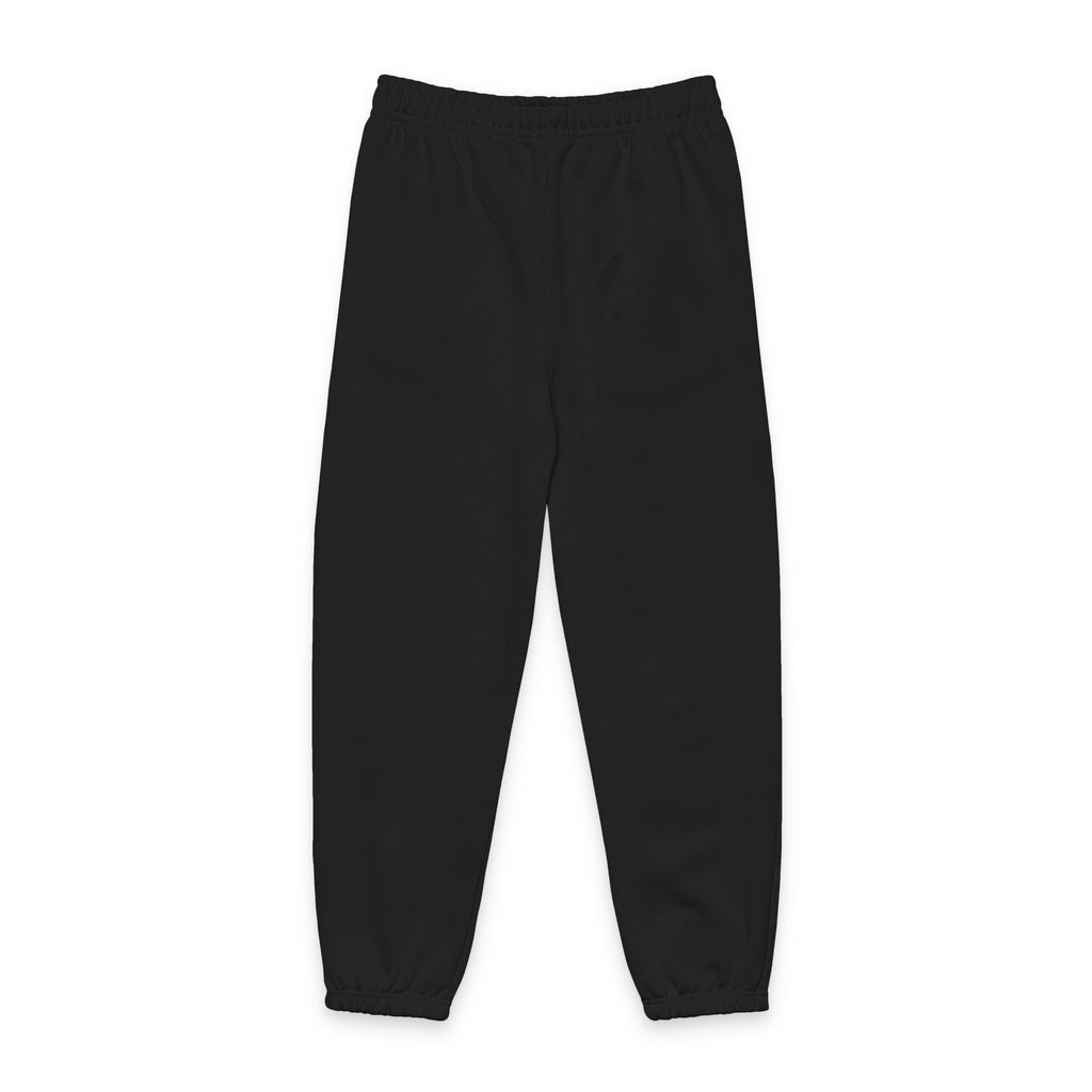 Tribal Flame Sweatpants — Black Joggers with White Tribal Leg Design