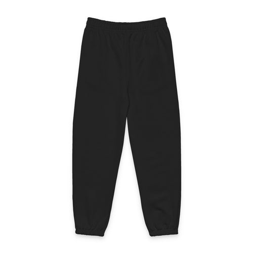 Tribal Flame Sweatpants — Black Joggers with White Tribal Leg Design